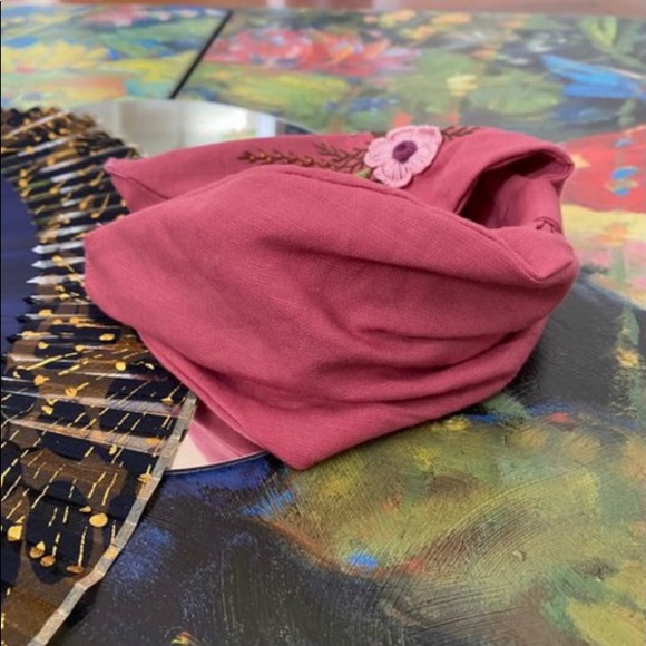 Pink Bow Headband with Floral Embroidery - Picture 7 of 7